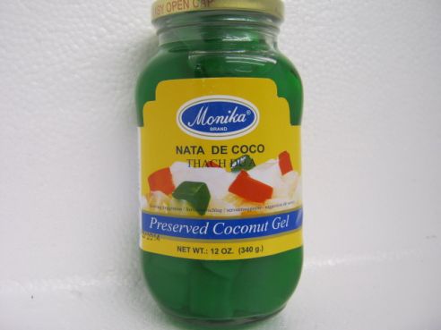 Nata de Coco, Kokosnussgelee, gruen, Monika, 340g/220g ATG 1