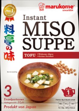 Instant Miso Suppe, Tofu+Wakame+Fruehlingszwiebeln, Marukome, 3 Portionen, 57g