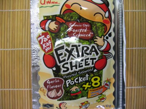 Seetang Snack, Crispy Seaweed, mit Knoblauch, TKN, 12,8g