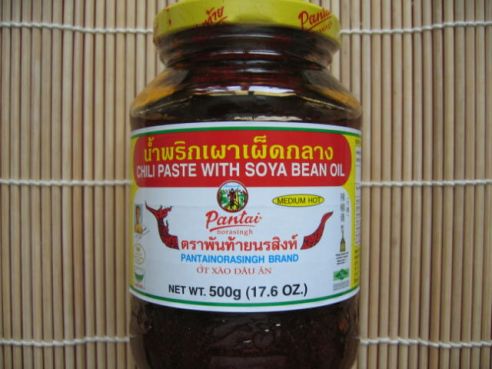 Chili Paste mit Sojaoel, mittelscharf, Pantainorasingh, 500g