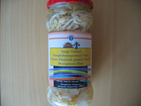 Mungbohnensprossen Natur, HS, 340g/180g ATG, Glas