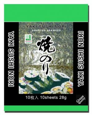 Sushi Blaetter, Yaki Sushi Nori, JH Foods, 25g, 10 Blaetter, GRUEN