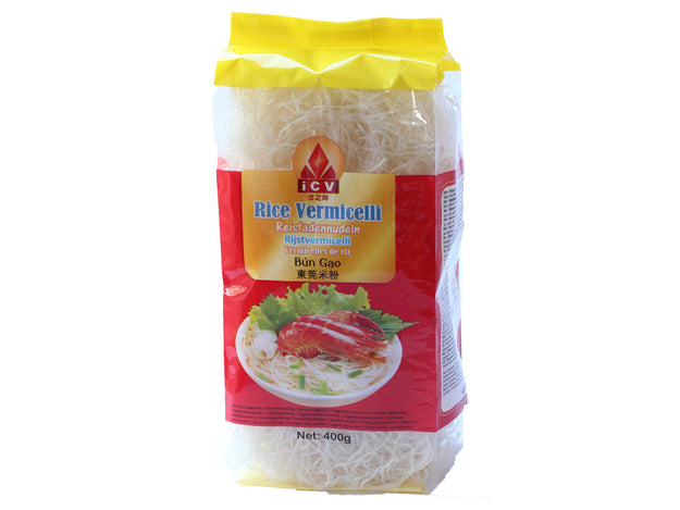 Reisfadennudeln, Rice Vermicelli, Bun Gao, ICV Brand, 400g