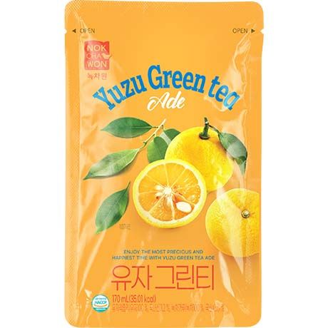 Eistee-Getränk Yuzu Grüner Tee, NOKCHAWON, 170ml Pouch 1