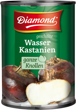 Wasserkastanien, geschaelte ganze Knollen, Diamond, 540g/340g ATG