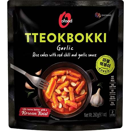 Topokki mit Chili & Knoblauchsoße, O-Food, 260g