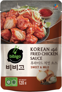 Korean Style Fried Chicken Sauce, sweet & mild, Bibigo, 120g