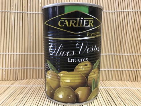 ganze gruene Oliven, mit Stein, Cartier, 400g/225g ATG