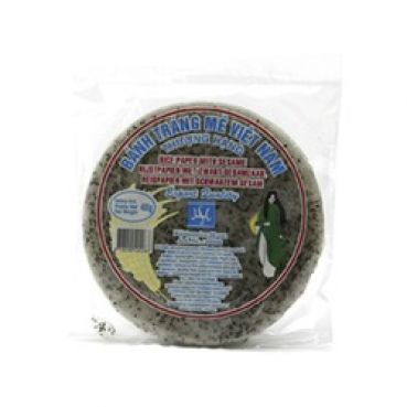 Reispapier, 22cm, rund, mit schwarzem Sesam, Vietnam, 400g