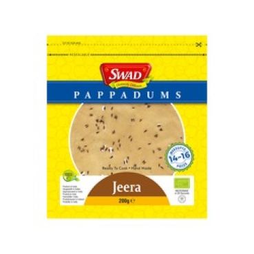 Papadams, Jeera, Kreuzkuemmel, Swad, 200g