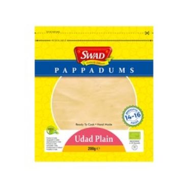 Papadams, Natur, Udad Plain, Swad, 200g