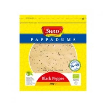 Papadams, Black Pepper, schwarzer Pfeffer, Swad, 200g