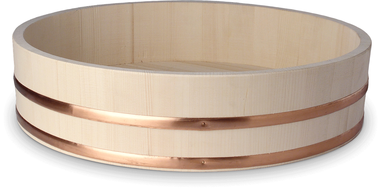 Sushi Hangiri, 27cm, Holzschuessel fuer Sushi Reis