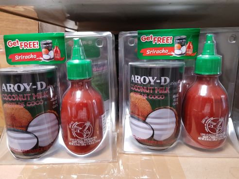 Kokosmilch, Aroy-D, 400ml  plus GRATIS Sriracha Chili Sauce 200ml