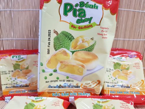 Dessert Kuchen, gefuellt mit Mungbohnen und Durian, 400g