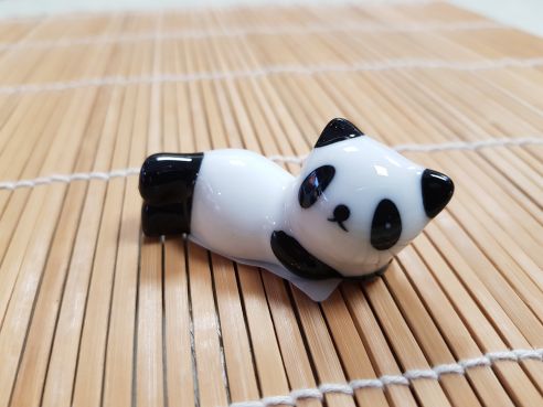 Ablegebank fuer Essstaebchen, Panda Baer , Seitenlage, 5,5x2,5cm