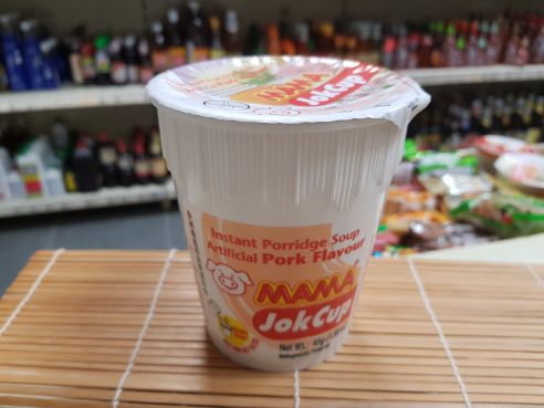 Jok Cup Muh, Reisbreisuppe Schwein, Mama Thai Food, 45g, Becher
