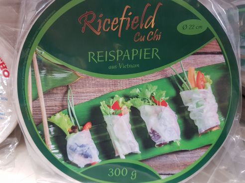 Reispapier, rund, 22cm, Ricefield, Vietnam, 300g