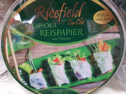 Tapioka Reispapier, rund, extra duenn, 22cm, Ricefield, Vietnam, 300g