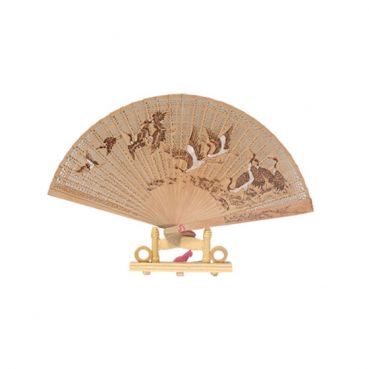 Handfaecher, Duftfaecher, Sandelholz, fein gearbeitet, 40cm geoeffnet, 23cm geschlossen