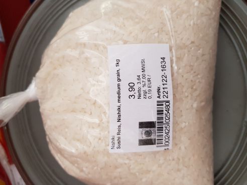 Sushi Reis, Nishiki, medium grain, 1kg