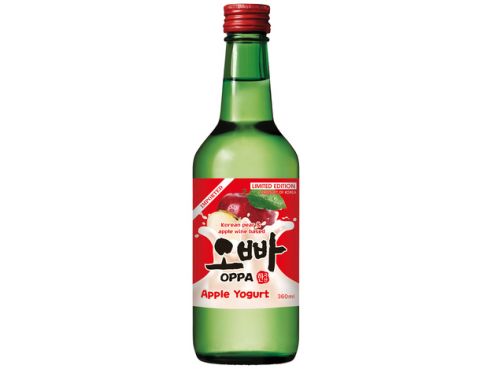 Soju, Apfel/Yoghurt, Vodka aus Korea, Oppa, Alk. 12 % VOL., 360ml