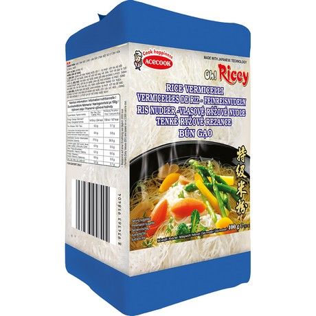 Rice Vermicelli, Reisfadennudeln, Feinreisnudeln, Oh!Ricey, 400g, 8 Portionen