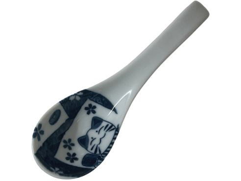 Porzellan-Löffel, Glückskatze B, 14,5cm lang, 4,0 cm breit