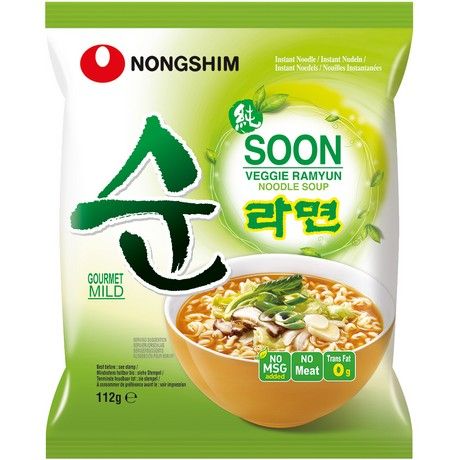 Soon Veggie Ramyun, vegetarische Instant Nudelsuppe, Nong Shim,  1x112g