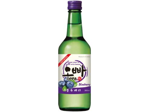 Soju, Blaubeere, Vodka aus Korea, Oppa, Alk. 12 % VOL., 360ml