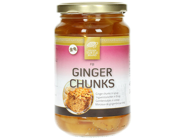 Ginger Chunks, Ingwerwuerfel in Sirup, kandierter Ingwer, GT, 450g/ ATG 240g