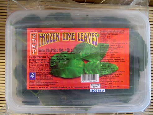 Zitronenblaetter, Kaffirlimettenblaetter, frisch, tiefgefroren, 100g