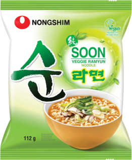 Soon Veggie Ramyun, vegetarische Instant Nudelsuppe, 20x112g, Nong Shim