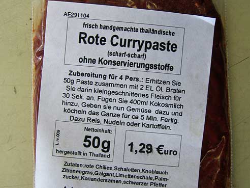 Thailaendische Currypaste Rot, frisch handgemacht, 50g