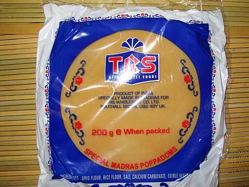 Papadams, Plain, Madras Special, TRS, 200g