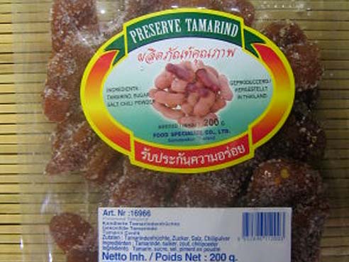 Kandierte Tamarinde in Schotenform, suess-sauer-scharf, Thai Dancer, 200g