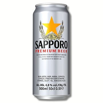 Sapporo Premium Beer, japanisches Bier, 4,8% Alk, VOL., 500ml