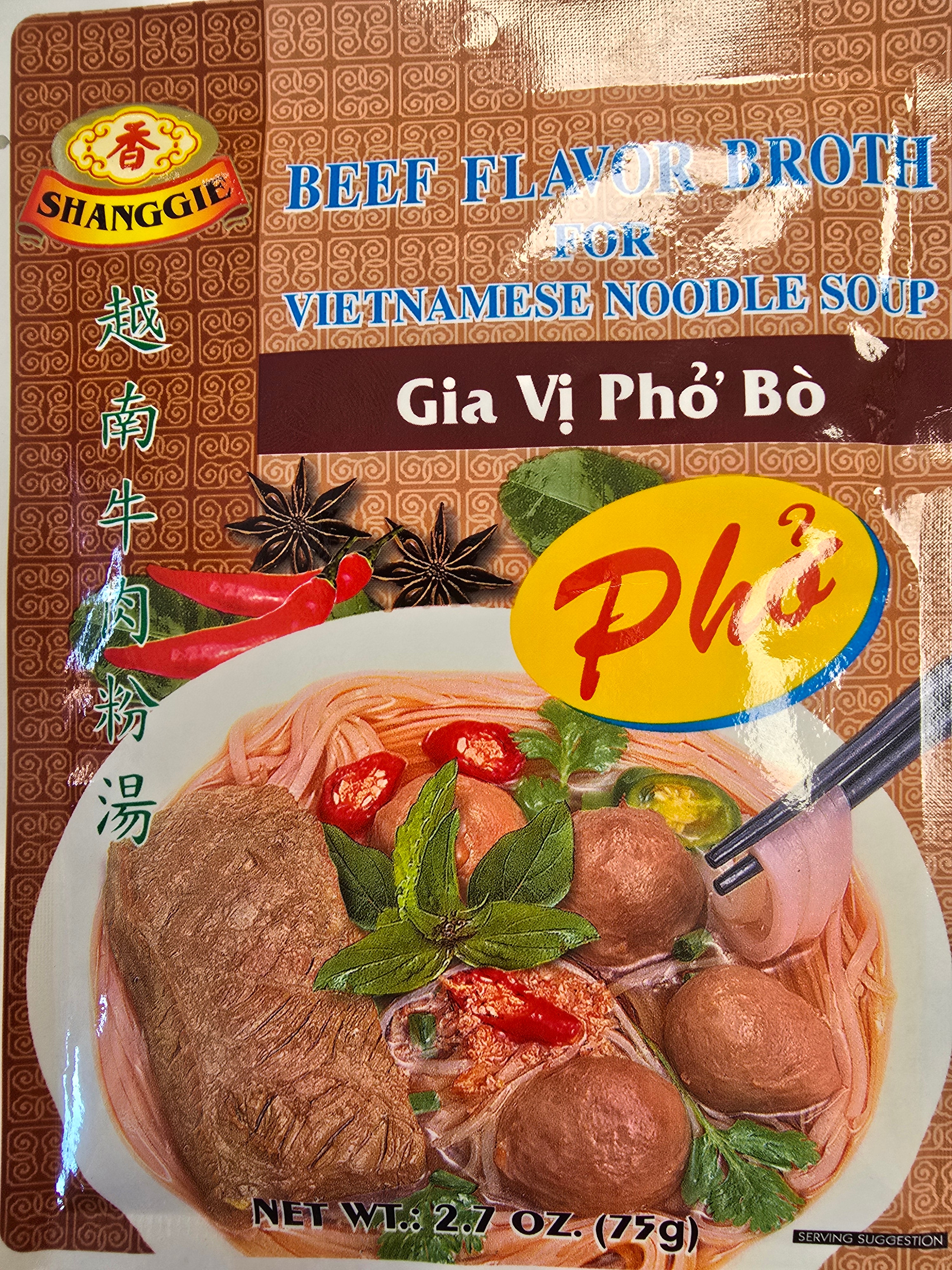 Pho Bo, Rindfleisch Brühen Mix, Shanggie, 75g